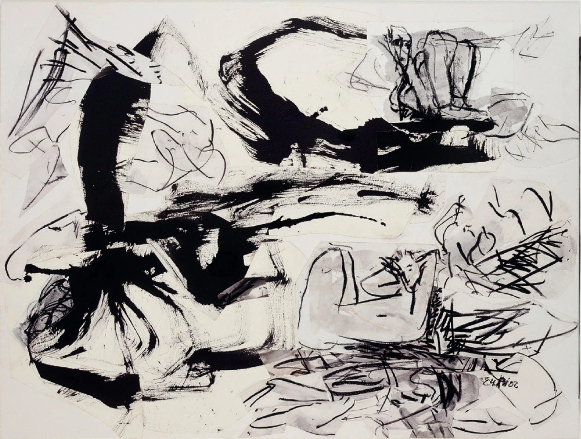 楊世芝，《個人的宇宙》，2002，水墨拚貼於卡紙，120×91cm。-圖片